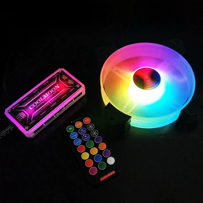 Вентилятор для настольного ПК чехол компьютера 12 см В светодиодный вентилятор RGB