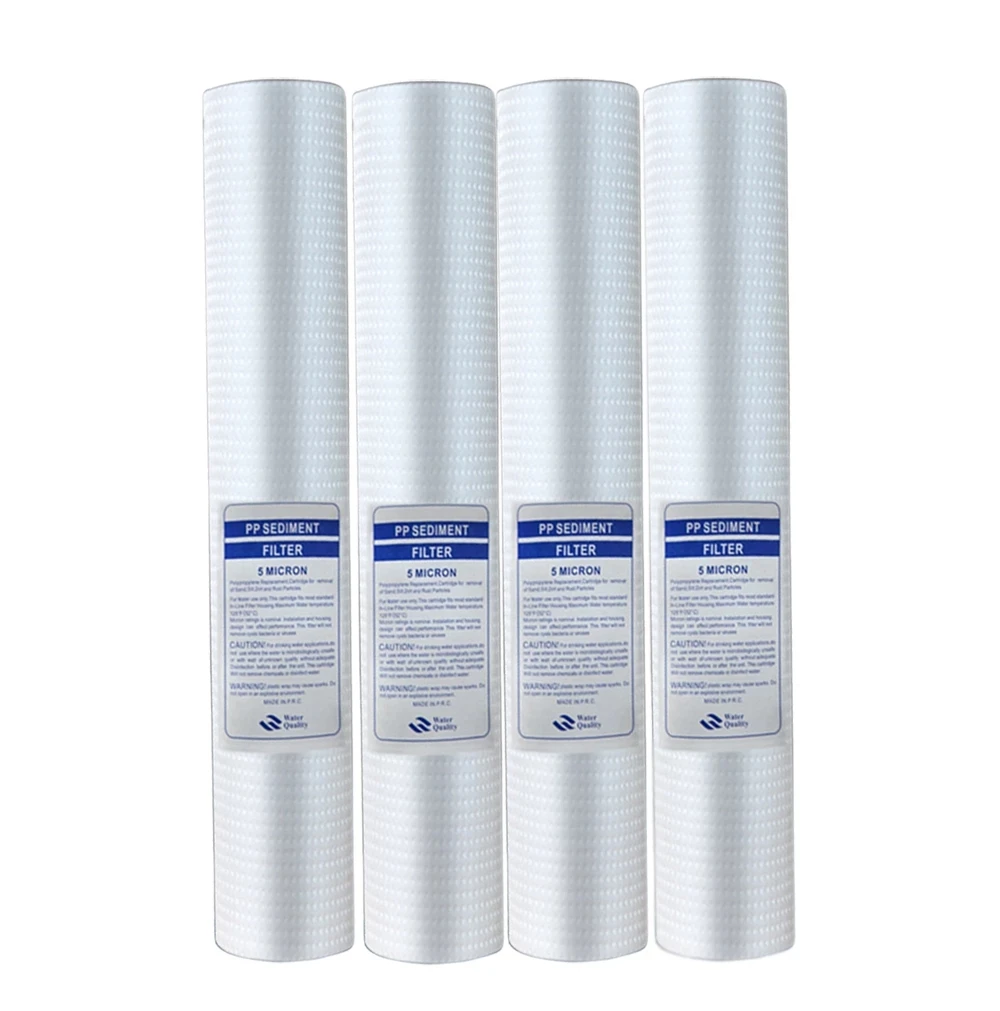 

4pcs 20" Water Purifier 20 Inch 5 Micron Sediment Water Filter Cartridge Pp Cotton Filter Water Filter System