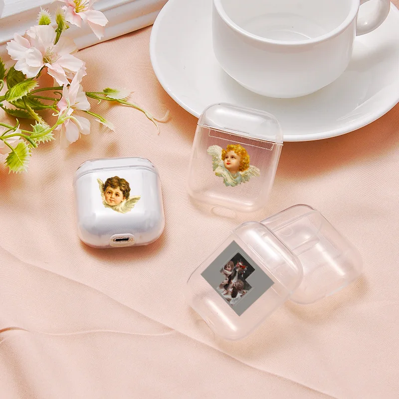 Мягкий милый Чехол Air Pods для Apple airpods, роскошные изображения, мультяшный ангел, Детские Airpods, чехол в Bluetooth, аксессуары для наушников