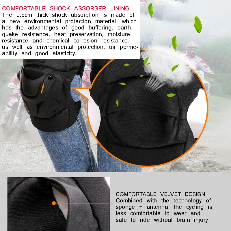 

1 Pair Of Motorcycle Knee Pads Motocross Knee Protector Knee Protector Cold-Proof Crash Proof Riding Equipment MTB Knee Pads