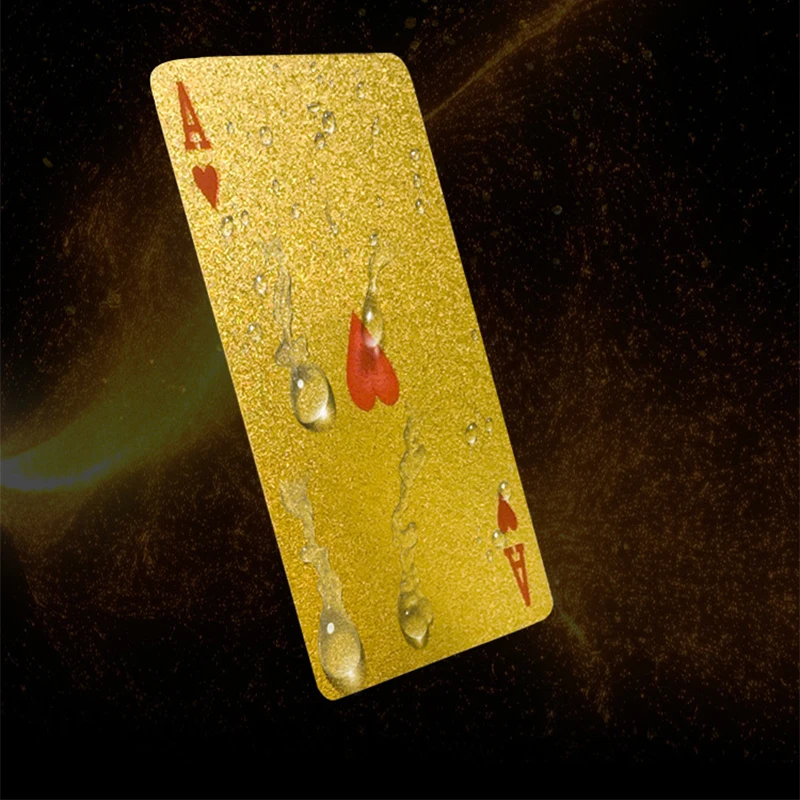 55 шт./компл. Водонепроницаемая пластиковая игровая карточка из золотой фольги