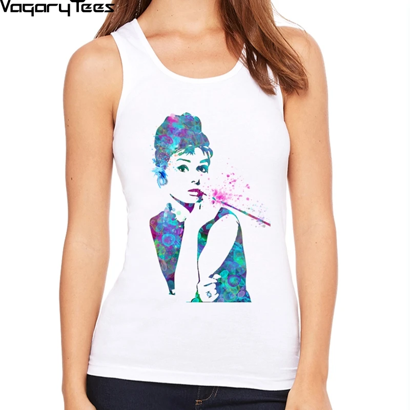 Женские майки без рукавов VagaryTees повседневные футболки с принтом в виде глаз Одри