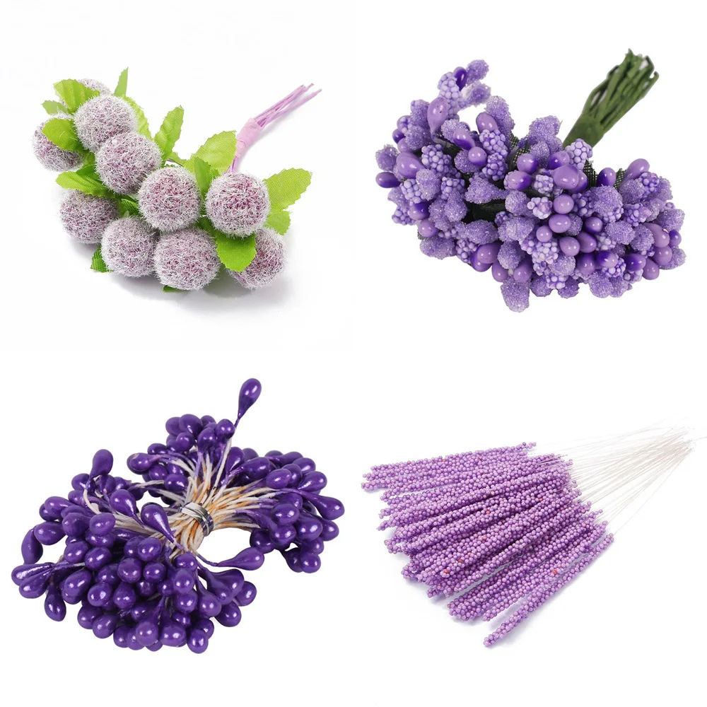 

Artificial Flower Stamen Craft Mini For Wedding Decorations Purple DIY 1Bundle