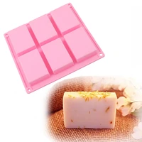 6 cavities handmade rectangle square silicone soap mold chocolate cookies mould cake decorating fondant molds 1 piece