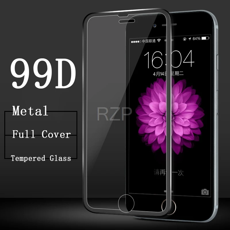 99D металлический загнутый край Полное покрытие закаленное стекло для iPhone 7 6 8 s Plus 5