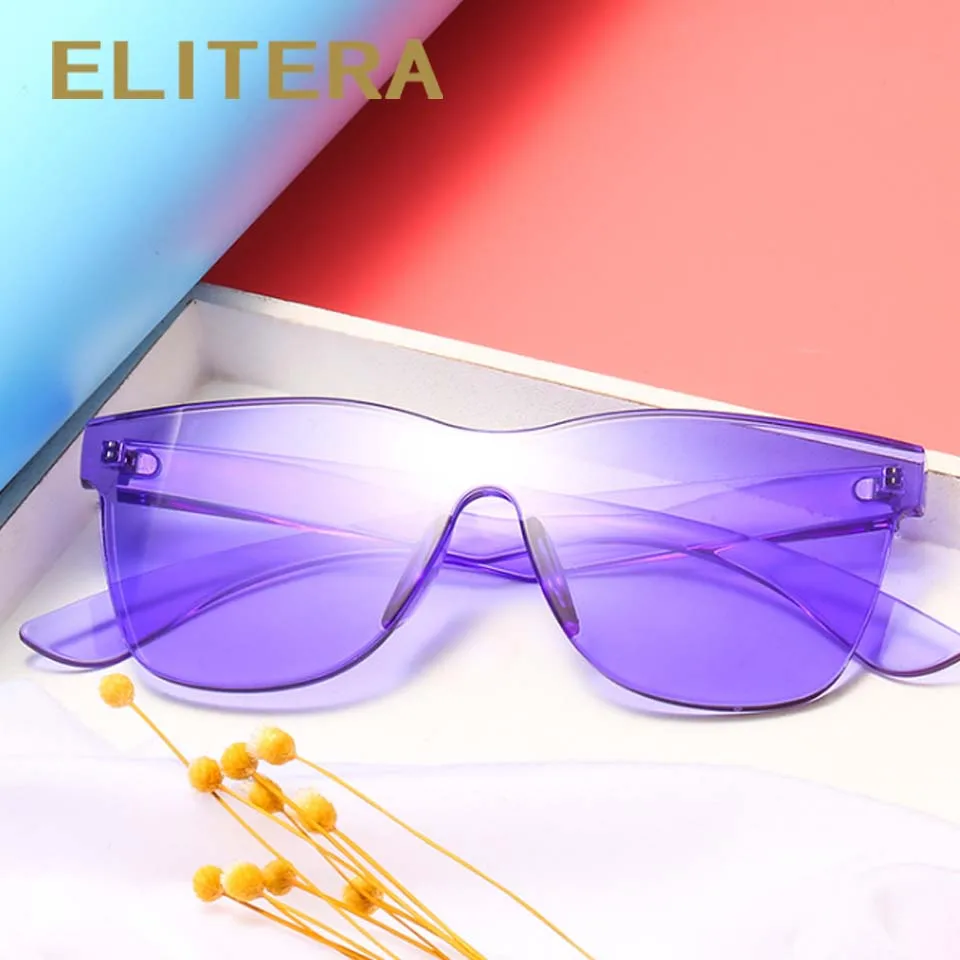 Женские и мужские солнцезащитные очки ELITERA квадратные цветные линзы синие