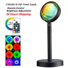 Закат проекционной лампы Радуга лампы Атмосфера светодиодный Ночной светильник красный закат светильник для дома Спальня фон настенный светильник USB настольная лампа