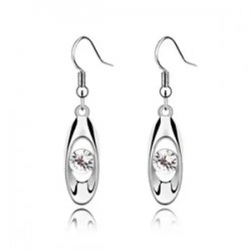 Лучшие продажи модные превосходный хрусталь 925 серебро женские ушной крючок уха