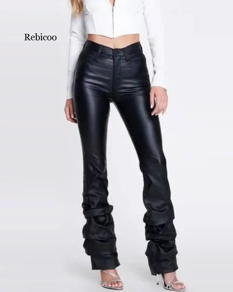 Однотонные женские пикантные черные брюки с высокой талией облегающие мягкие