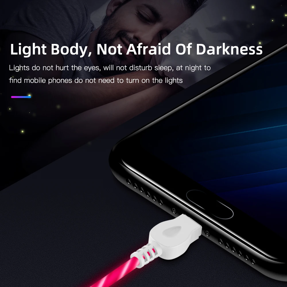 1 м USB Type C Micro светящийся светодиодный зарядный кабель для Samsung S9 передачи данных