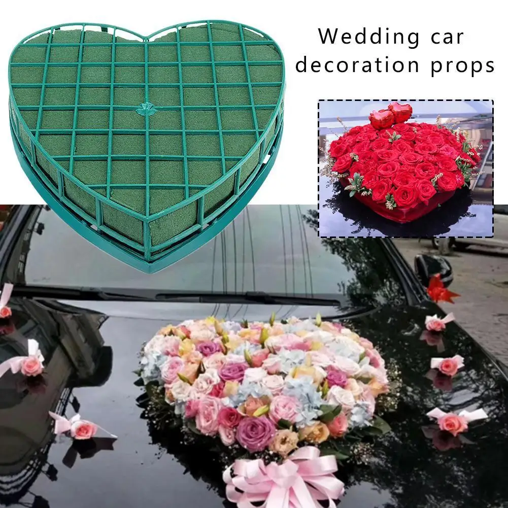 

Heart Shape Flower Wet Foam For Wedding Party Car Display Bridal Wedding DIY Fresh Modelling Floral Decoration Table Car T8B1