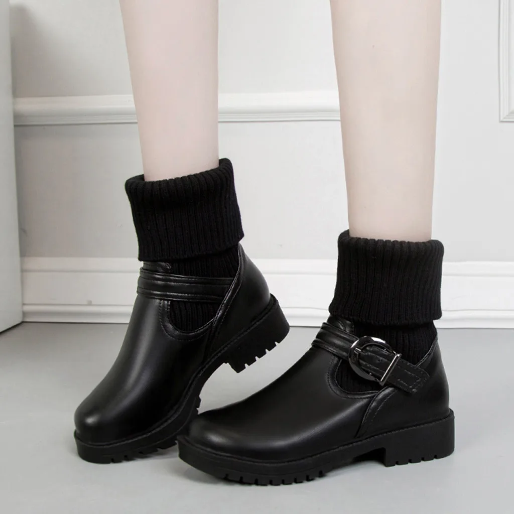 Новинка модные женские ботинки в байкерском стиле обувь на квадратном каблуке с