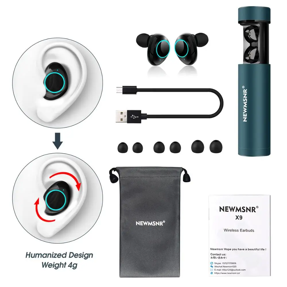 Newmsnr X9 TWS HD стерео наушники беспроводные наушники, bluetooth 5,0 IPX7 водонепроницаемый шумоподавление Голосовое управление