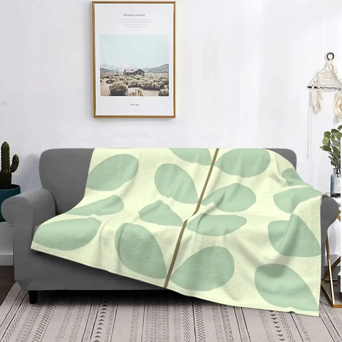 

Весенне-осеннее Флисовое одеяло Orla Kiely, многофункциональное легкое одеяло в виде листьев для кровати, офиса, плюшевое тонкое одеяло