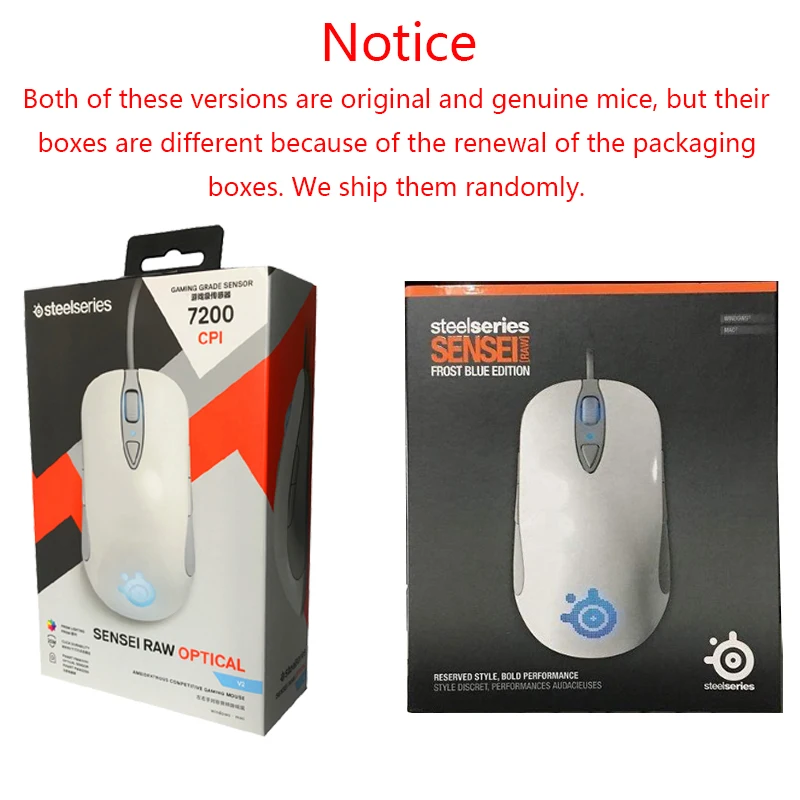 Проводная оптическая мышь SteelSeries сэнсэй сырой V2 RGB 7200DPI игровая с 8 настраиваемыми