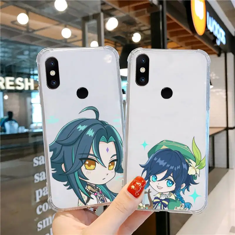 

Genshin impact game cute cartoon Phone Case Transparent for xiaomi Redmi note k 7 6 40 9 6 5 10 11 A T se pro lite ultra
