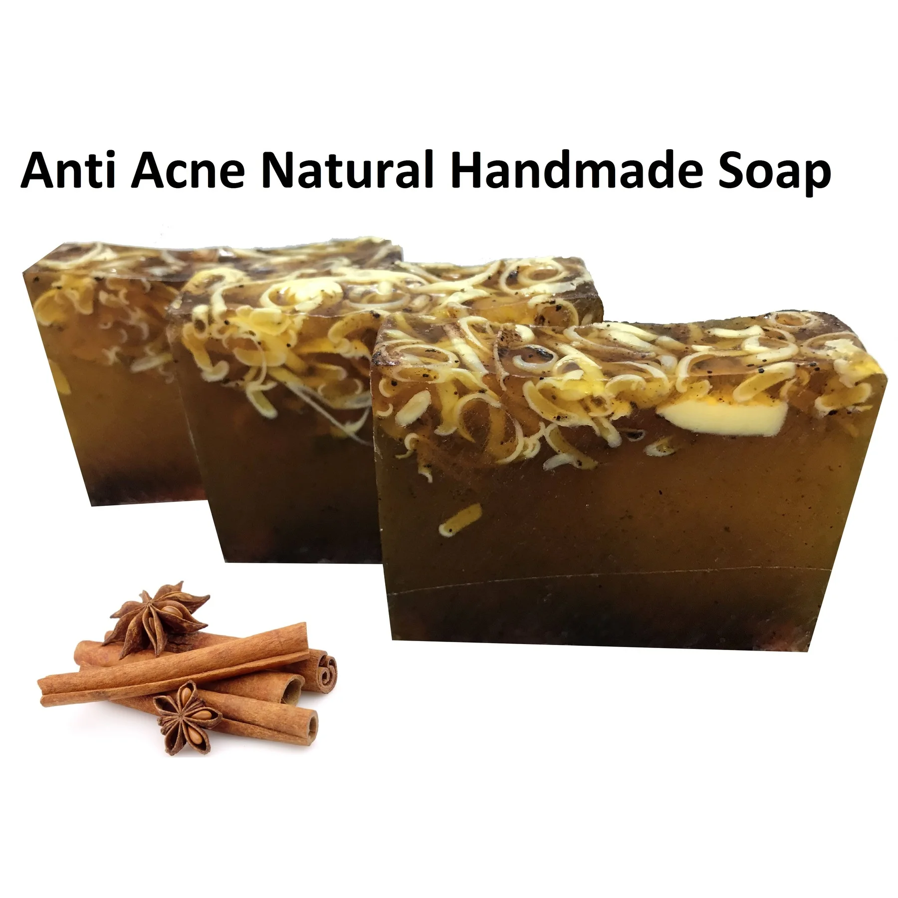 Натуральное мыло ручной работы против акне корицы 100 г + подарочный пищевой
