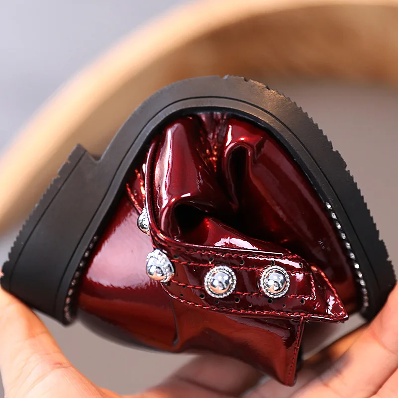 Зимние ботинки для девочек новинка 2020 британская принцесса блестящие