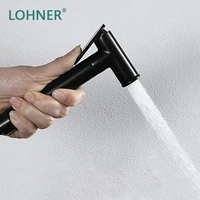 lohner black toilet hand bidets faucet bathroom bidet shower sprayer brass t adapter 1 2m hose tank hooked holder easy install