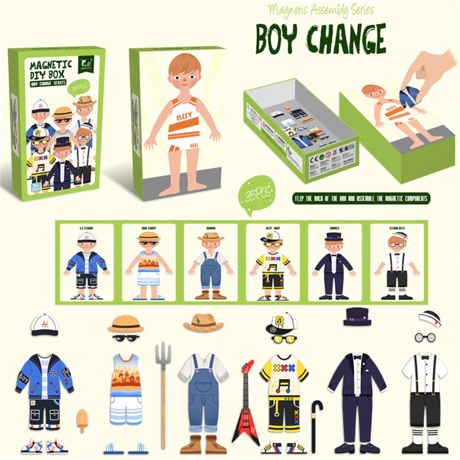

HIINST Cartoon Pattern Jigsaw Puzzle Children's Educational Toys Wooden Magnetic Drawing Board Game Puzzles 2021