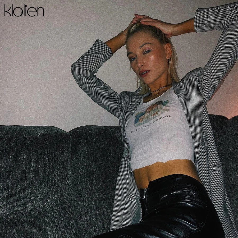 Летняя женская футболка KLALIEN с принтом маленького ангела повседневная без