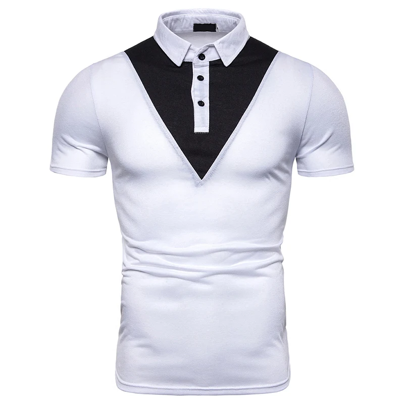 Мужские летние рубашки поло Camisa модные высококачественные хлопковые рубашки поло с коротким рукавом брендовые дышащие повседневные футболки мужская одежда - Цвет: white