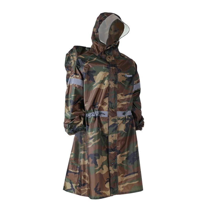Bluefield Unisex Reflective Outdoor Backpack Raincoat Rain Cover One-piece Rain Poncho Cape Jacket For Hiking Camping Cycling - Цвет: Camo