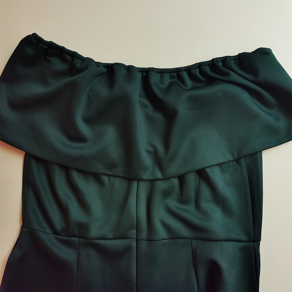 Элегантные вечерние туфли платье сексуальное с открытыми плечами оборками