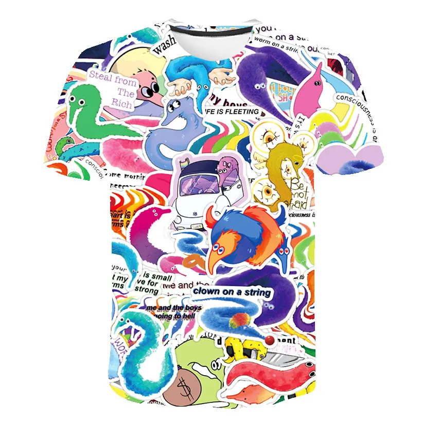 

New for 2021 Cool Fashion Kids T-Shirt for Boys and Girls Animation Print 3D T Shirt Funny Clothes Children Cartoon T Shirt Baby