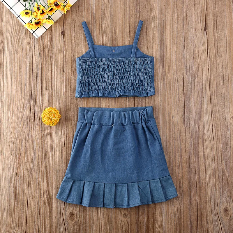 Лидер продаж летняя одежда для детей комплект из 2 предметов маленьких девочек