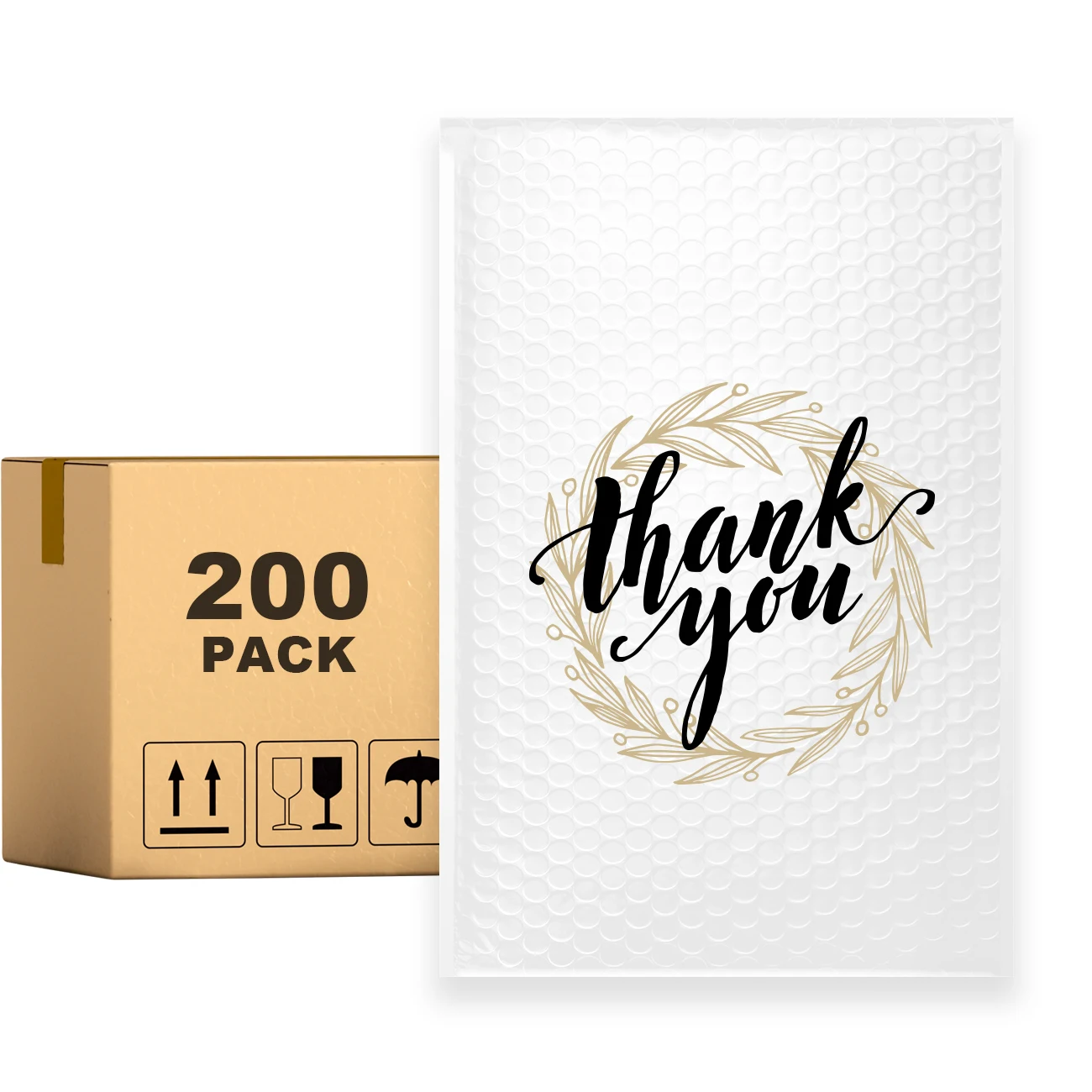 

Конверт для отправки посылки PACKAPRO, 7x10 дюймов, спасибо, белый, с пузырьками, самоуплотняющийся, с вкладышами, 200 шт., для доставки/упаковки