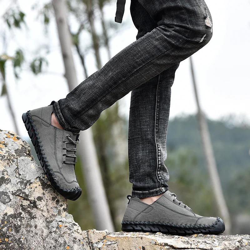 

SKRENEDS brand 2019 New Fashion Genuine Leather Casual Shoes Handmade Driving shoes Vintage Loafers Flats Men's shoes