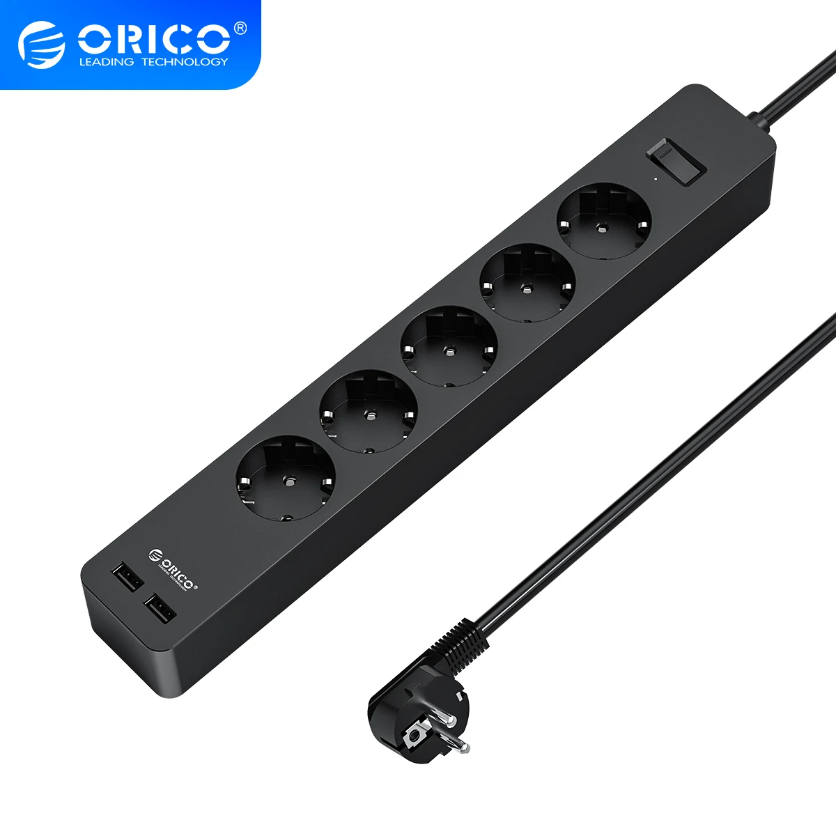 orico 35 ac2 usb power strip electronic socket surge protector eu plug extension smart home office socket wall mounted charger free global shipping