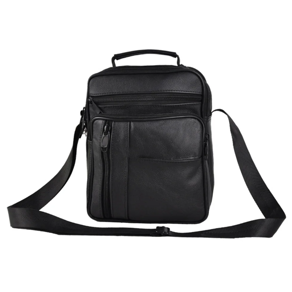 

Business Travel Men Real Leather Cross Body Messenger Briefcase Single-shoulder