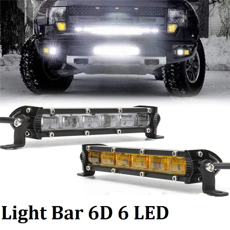 Светодиодная панель 6D mini 18 Вт для внедорожника световая балка 4X4 светодиодная 12 В