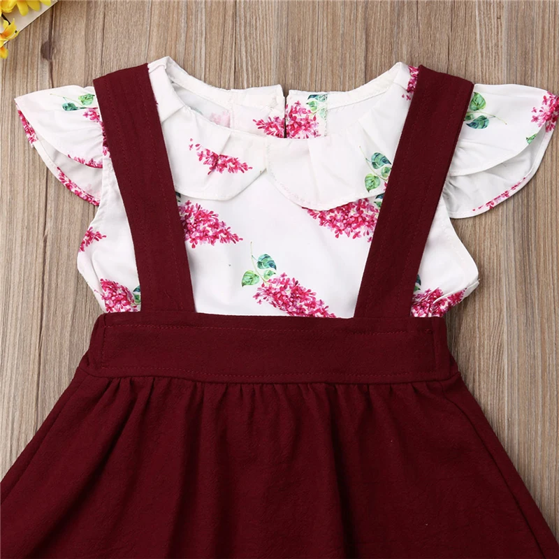 Комплекты для девочек Новая летняя детская футболка без рукавов с цветочным