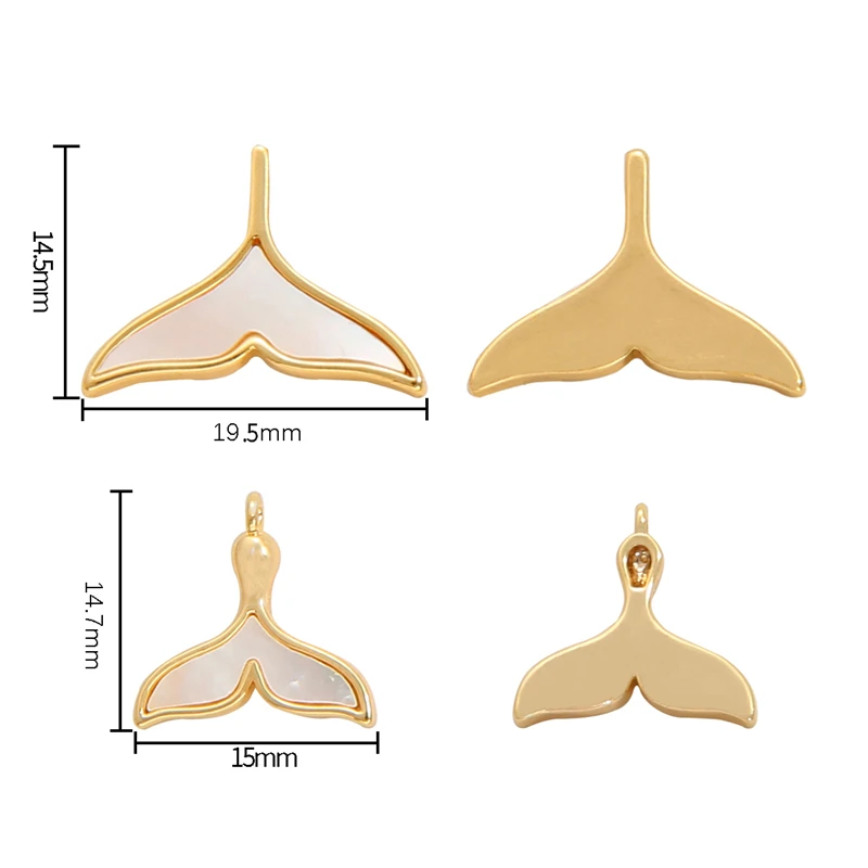 Медное круглое ожерелье с покрытием из 18 каратного золота в форме рыбьего хвоста