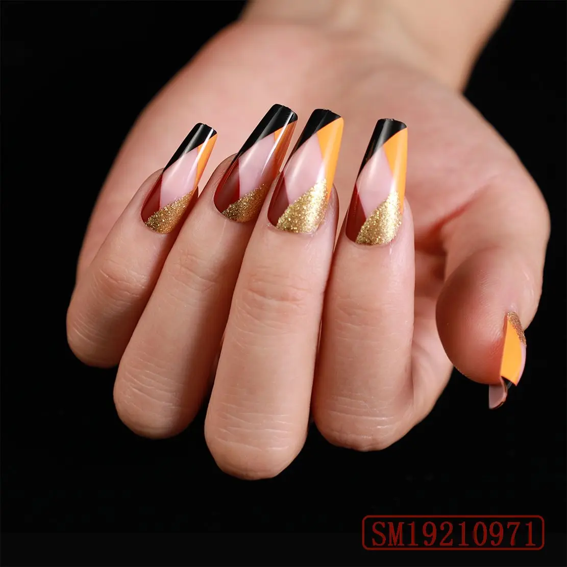 

24pcs/Box French Ballerina Manicure Tool Full Cover Artificial Nail Tips Coffin False Nails Fake Nails Wearable