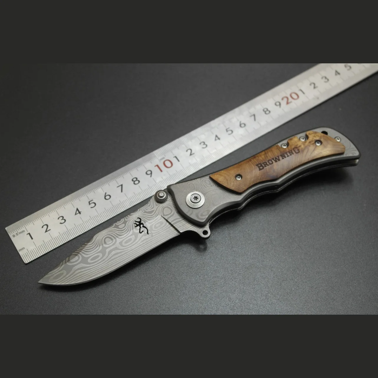 Дамасский Тигр Складной нож Browning охотничий для выживания 8Cr стальное лезвие +