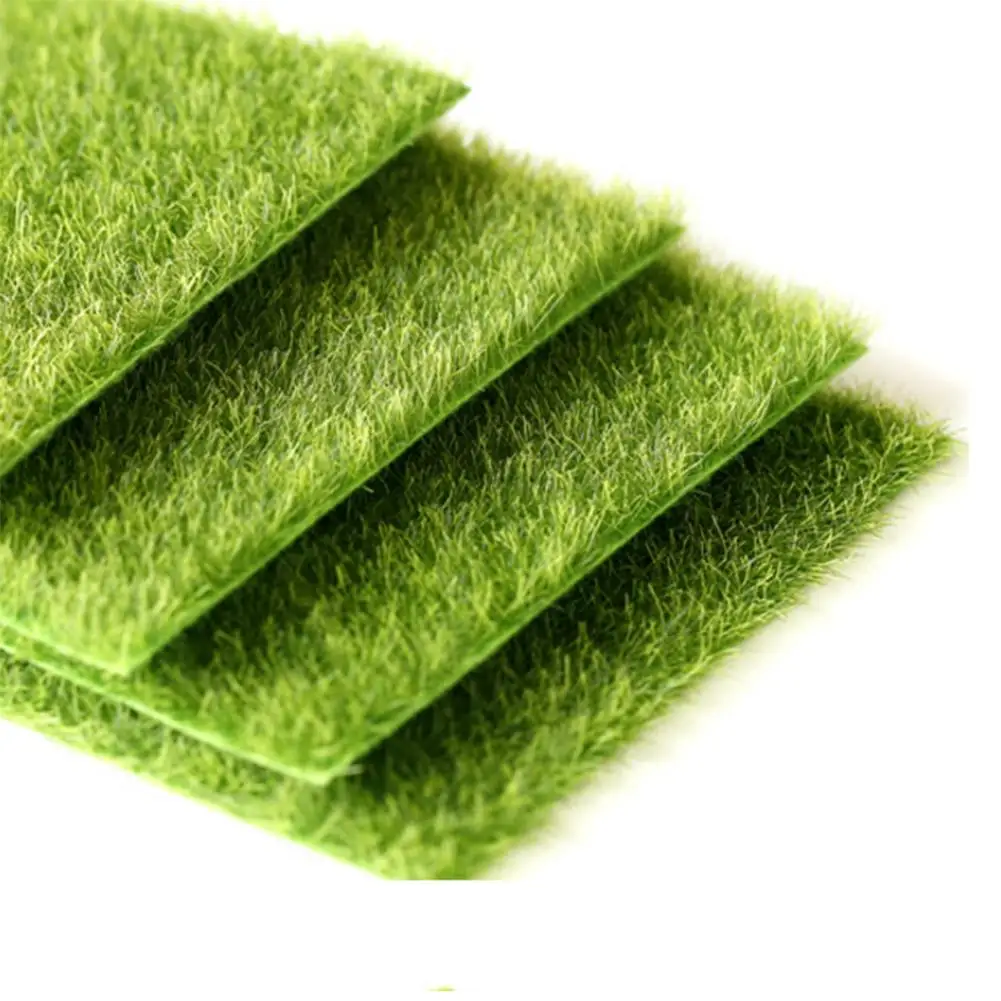 

2 Size Artificial Grass Landscape Home Aquarium Lawn Garden Decoration Real Touch Moss 30*30cm/15*15cm