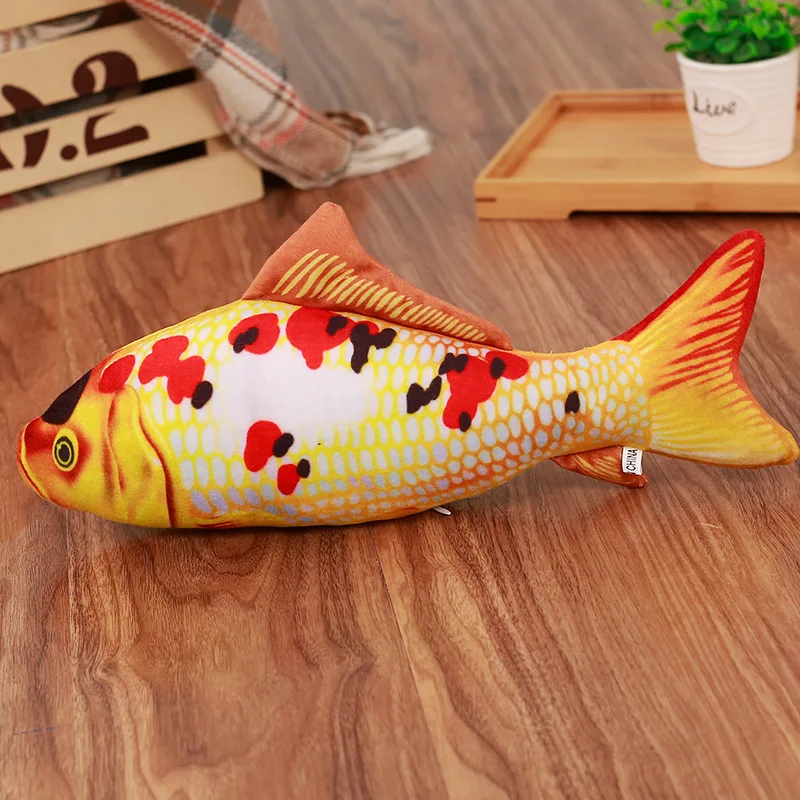 Gold and silver koi Мягкая Плюшевая креативная 3D игрушка для кошек в форме карпа, кошачья мята, мягкая подушка, кукла, имитация рыбы, игрушка для домашних животных - Цвет: Gold and silver koi
