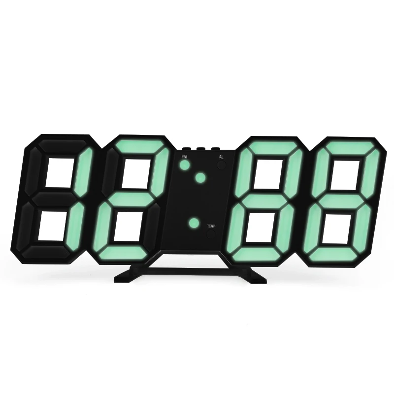 

LED Digital Clock Snooze 3D Electronic Desk Alarm Clocks Hanging Wall Clock Calendar Thermometer Home Bedroom Table Decoration