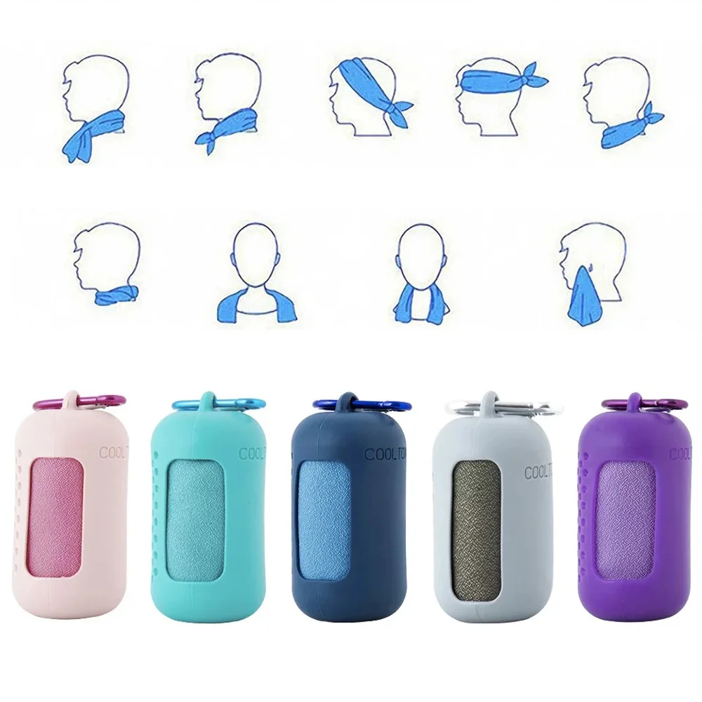 

Quick Drying Microfiber Towel Sports Running Outdoor Camping Towel Portable Fitness Gym Towel Yoga Beach Travel Silicone Bag