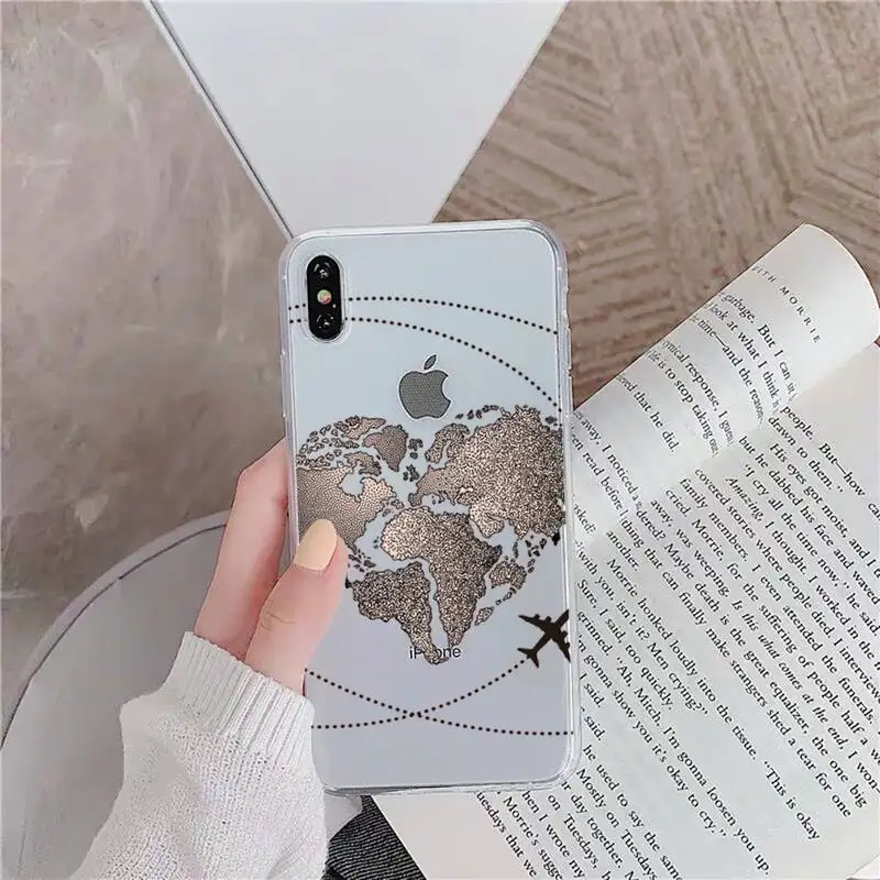 Чехол для телефона с картой мира Just Go iphone 13 8 7 6 6S Plus X 5S SE 2020 XR 11 12 pro XS MAX | Мобильные