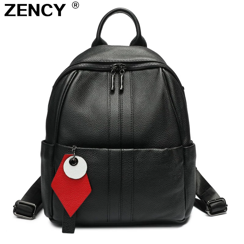 ZENCY новый мягкий 100% натуральная коровья кожа женский дизайн хозяйственный рюкзак