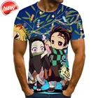 Рубашка Kimetsu No Yaiba для мужчин, аниме футболка с рассекающим демонов, одежда для мужчин