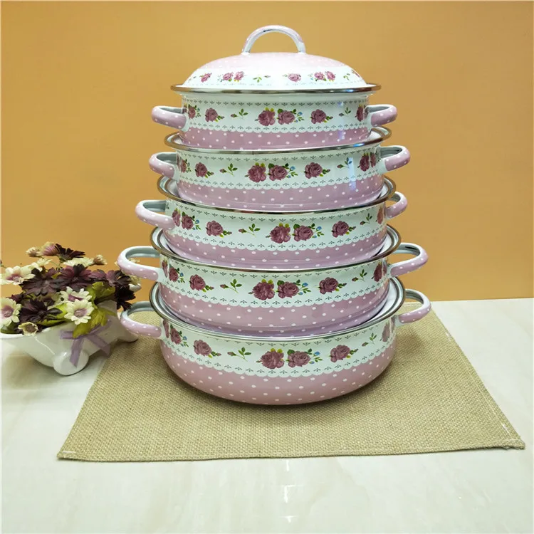 Кастрюля для супа с эмалью 5 шт. кастрюля тушения фарфоровая кухонная утварь