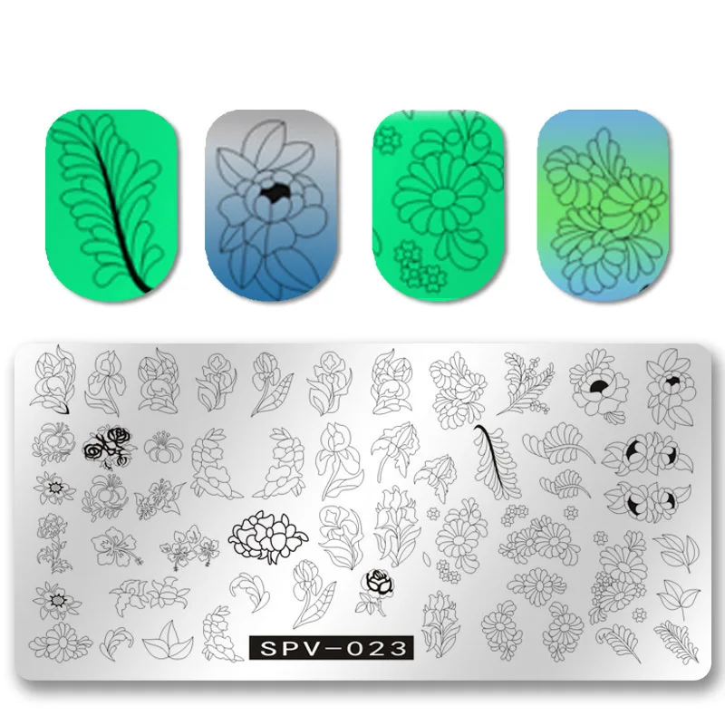 1 шт. рисунок одуванчика для ногтей штамповки пластины шаблоны изображение травы