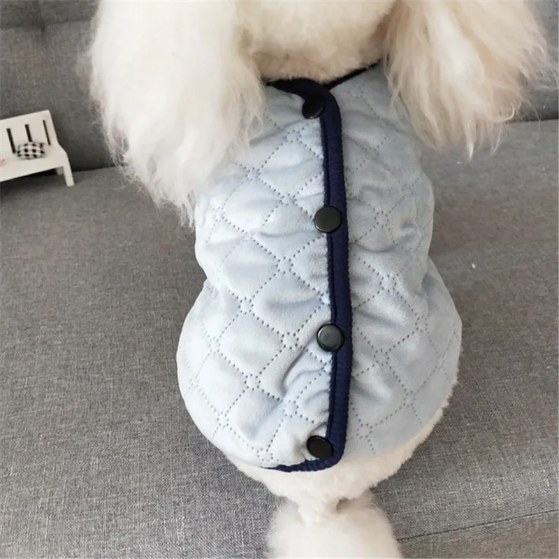 Ромбовидная зимняя одежда для собак розовое/синее теплое пальто без рукавов