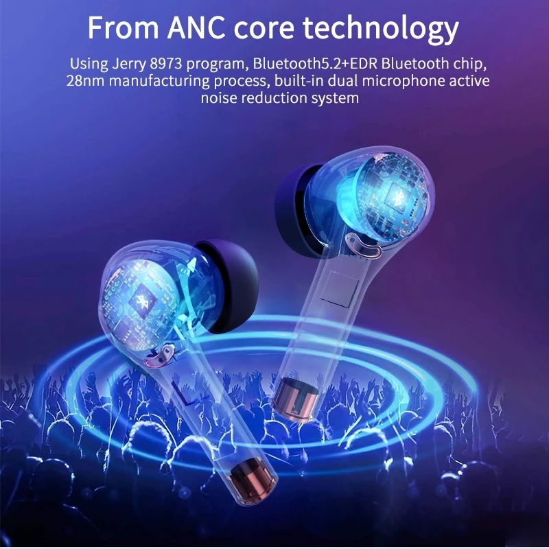 Intra-auricular ear buds tws, wireless headset with light bluetooth, stereo sound with deep bass and loader box enlarge